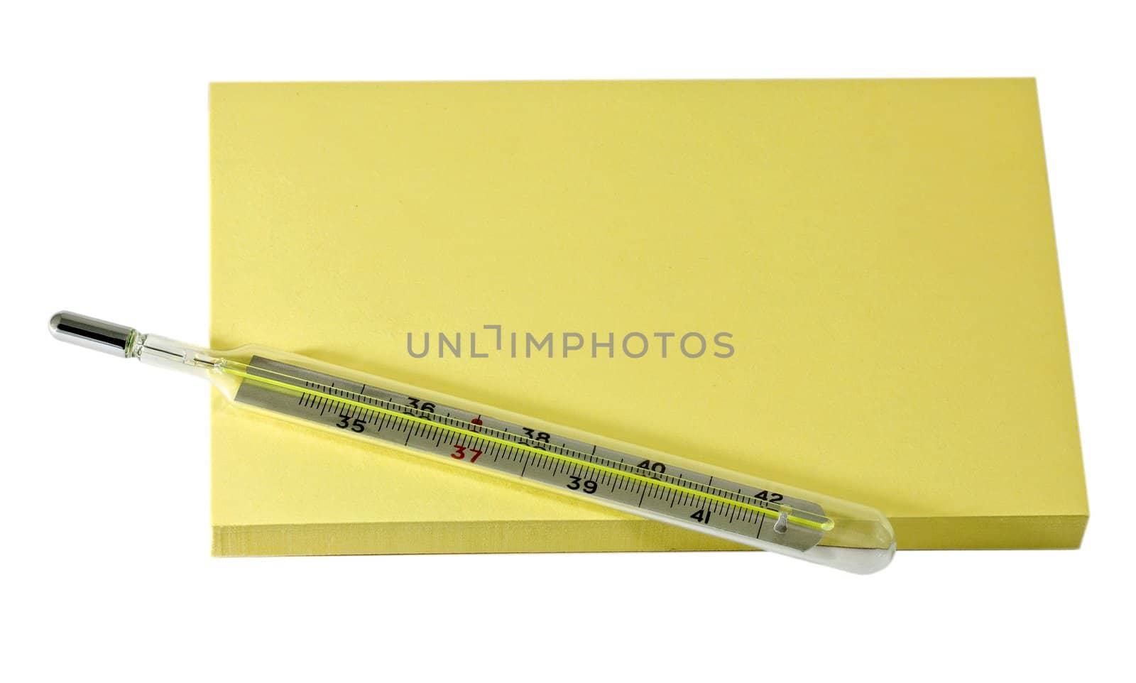 Medical concept - prescription and medical thermometer