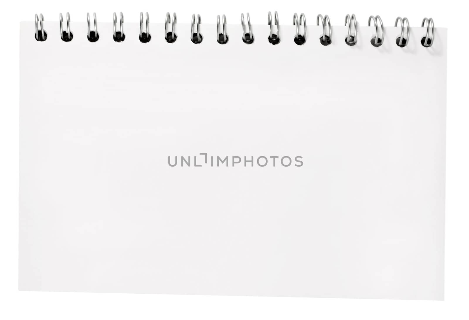Blank spiral note pad isolated on white background