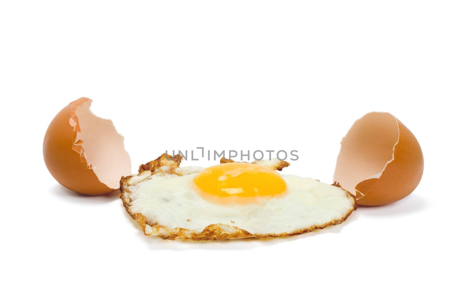 egg broken isolated on white background