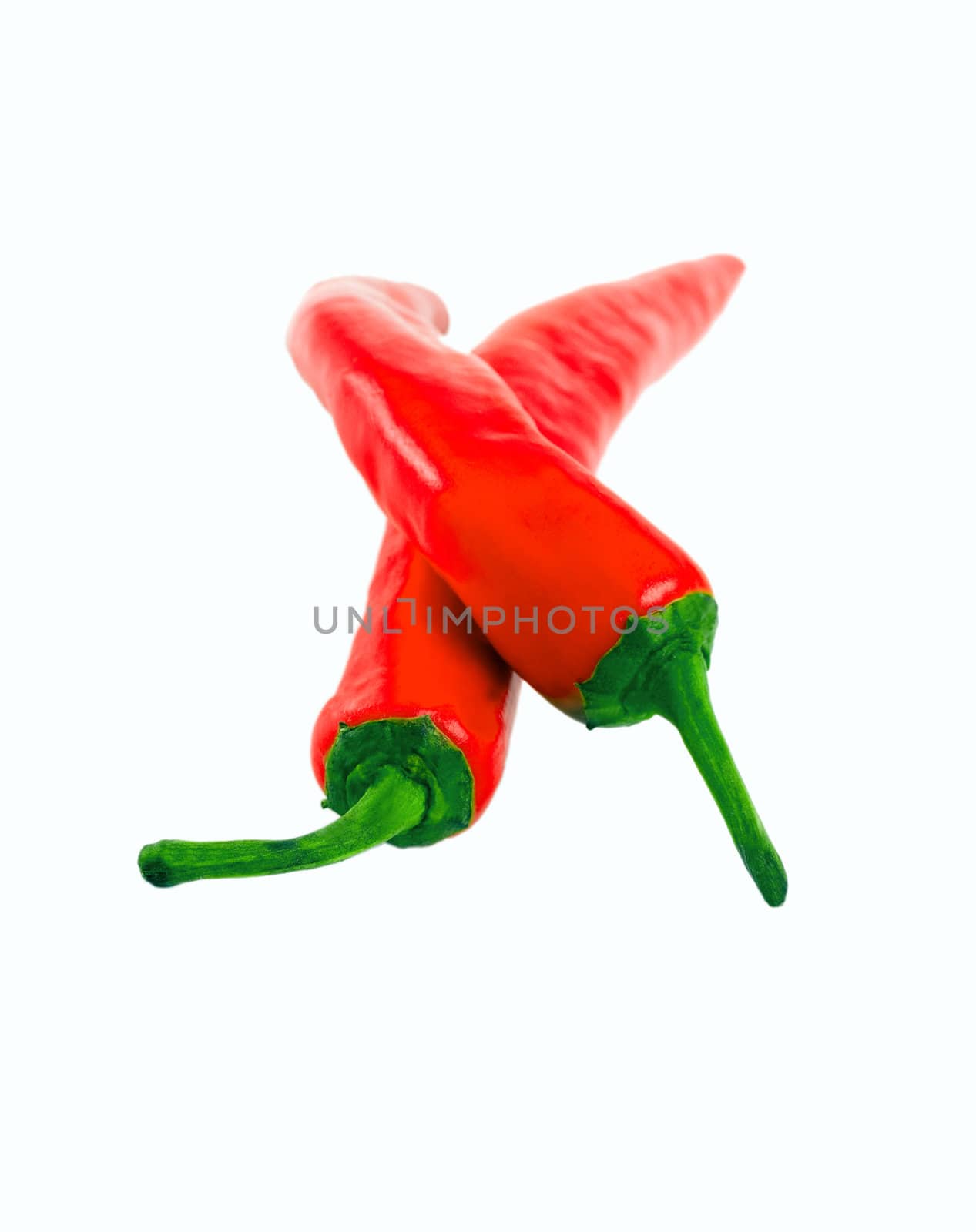 Red peppers object isolated on white background