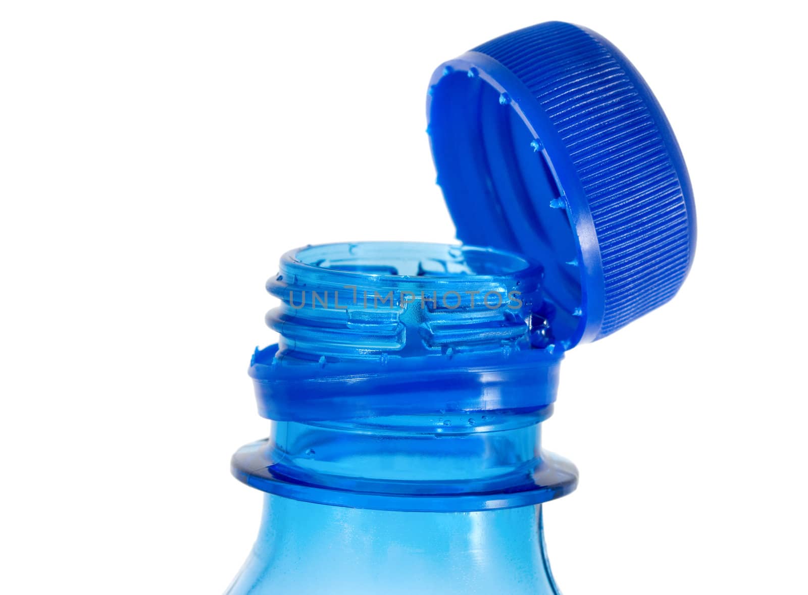 plastic bottle close up isolated on white background