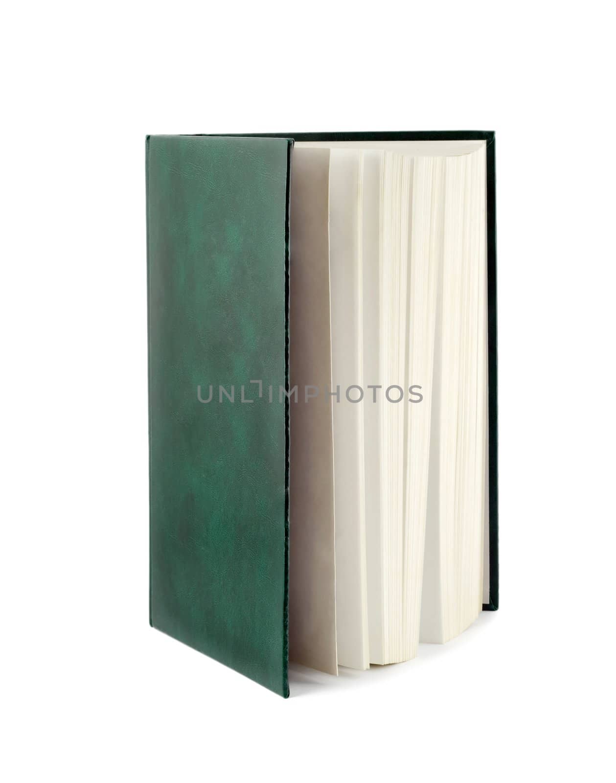 Green book isolated on white background