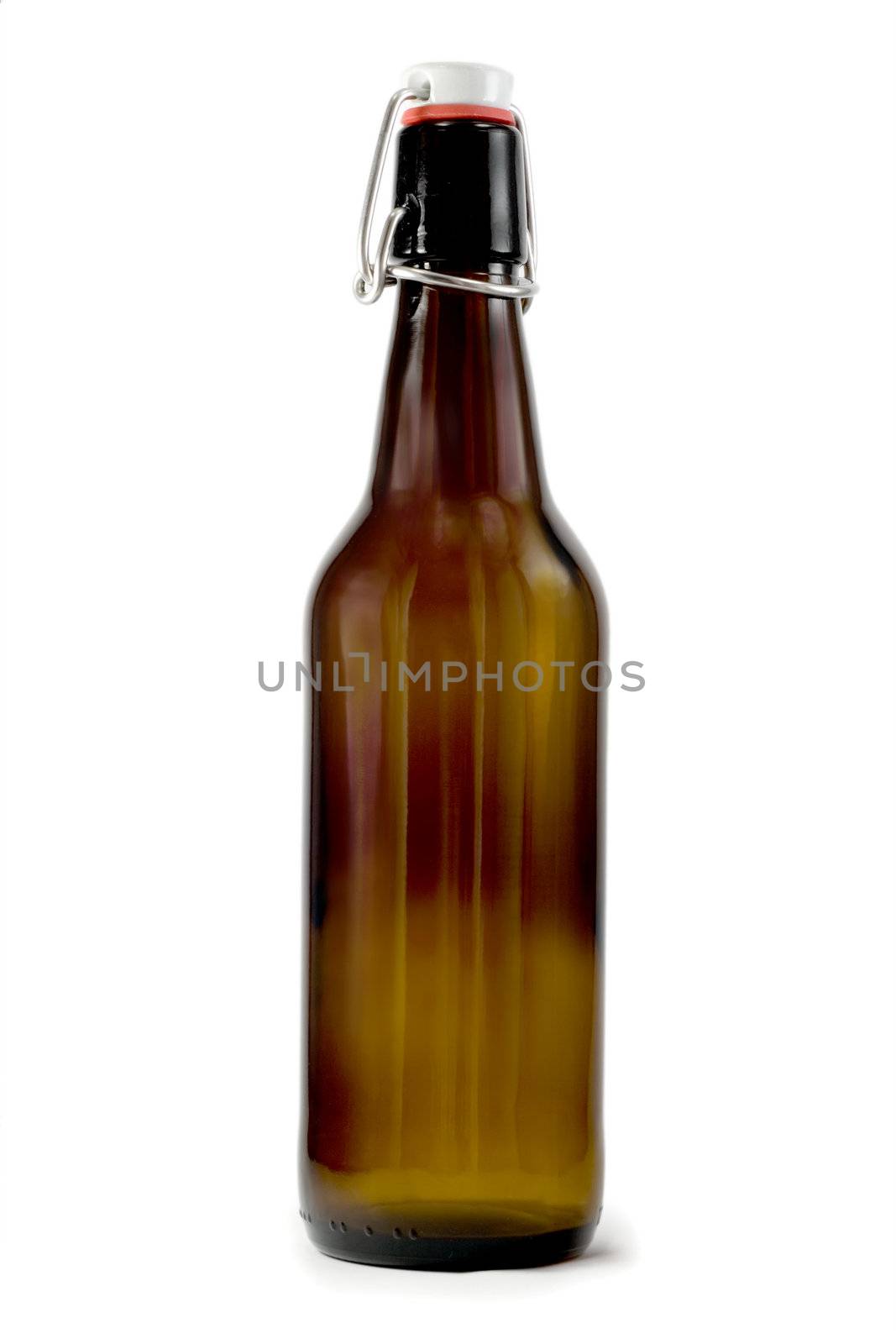 Glass of beer isolated on white background