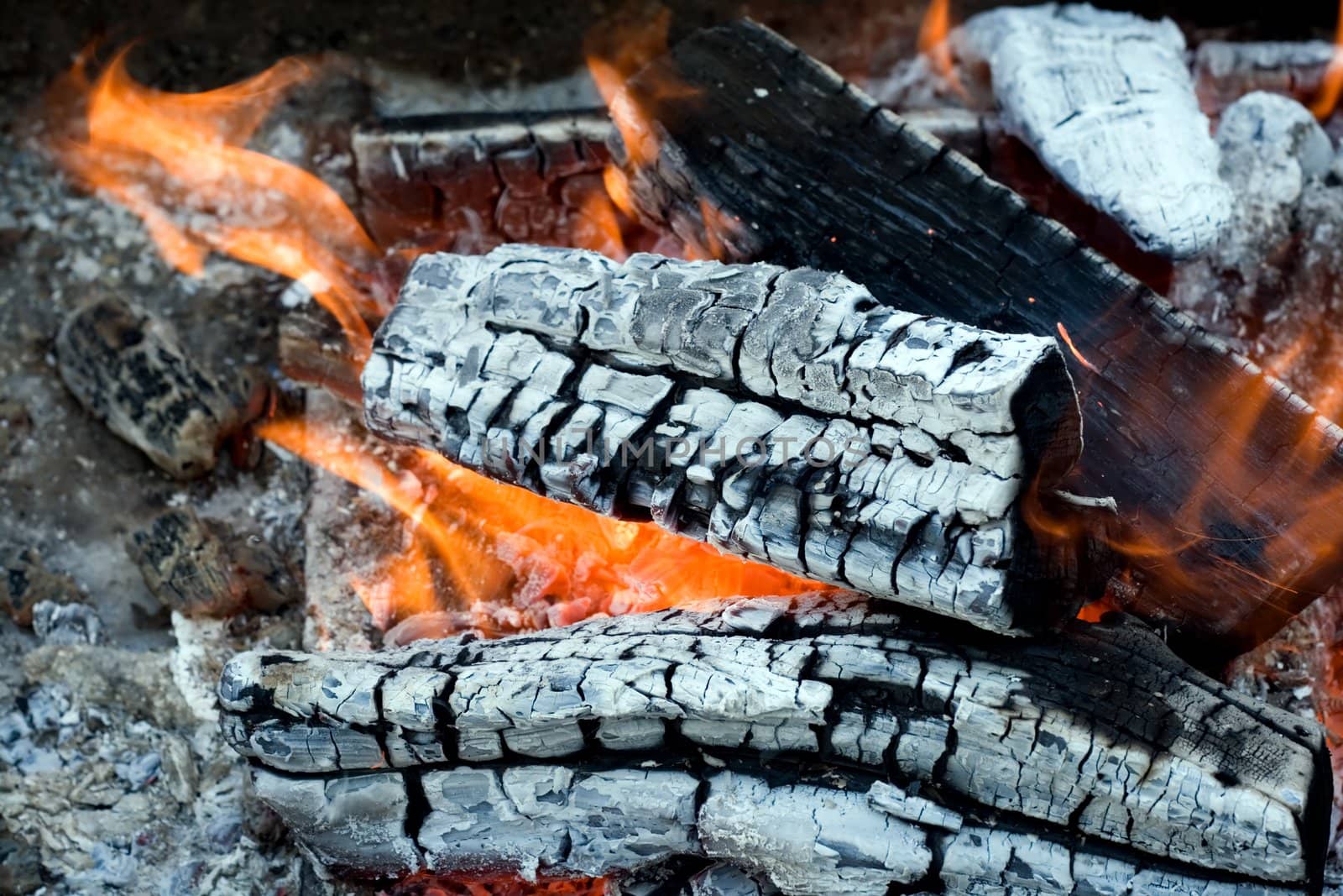 flames of a campfire background