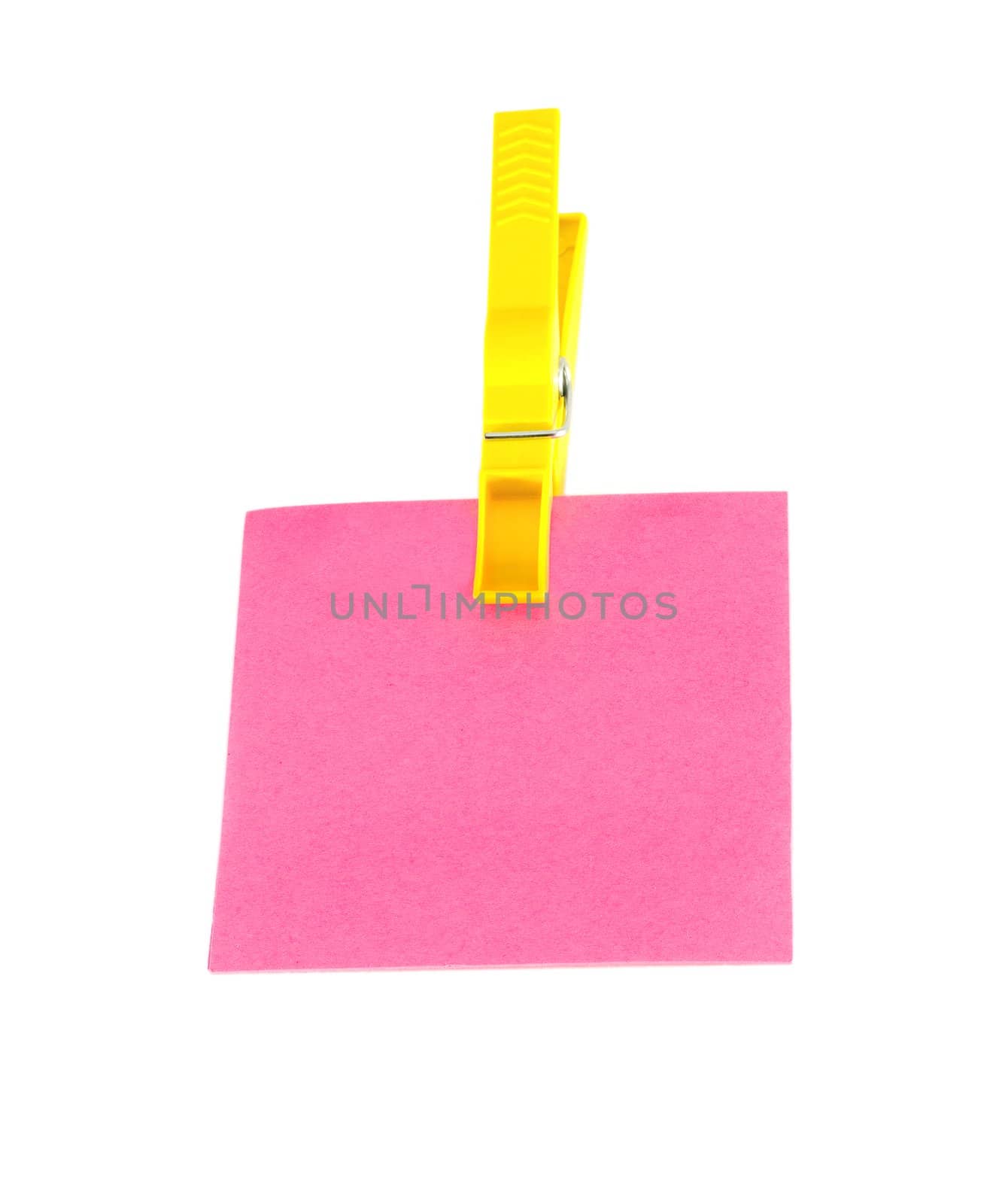 Blank note paper with clothes-peg