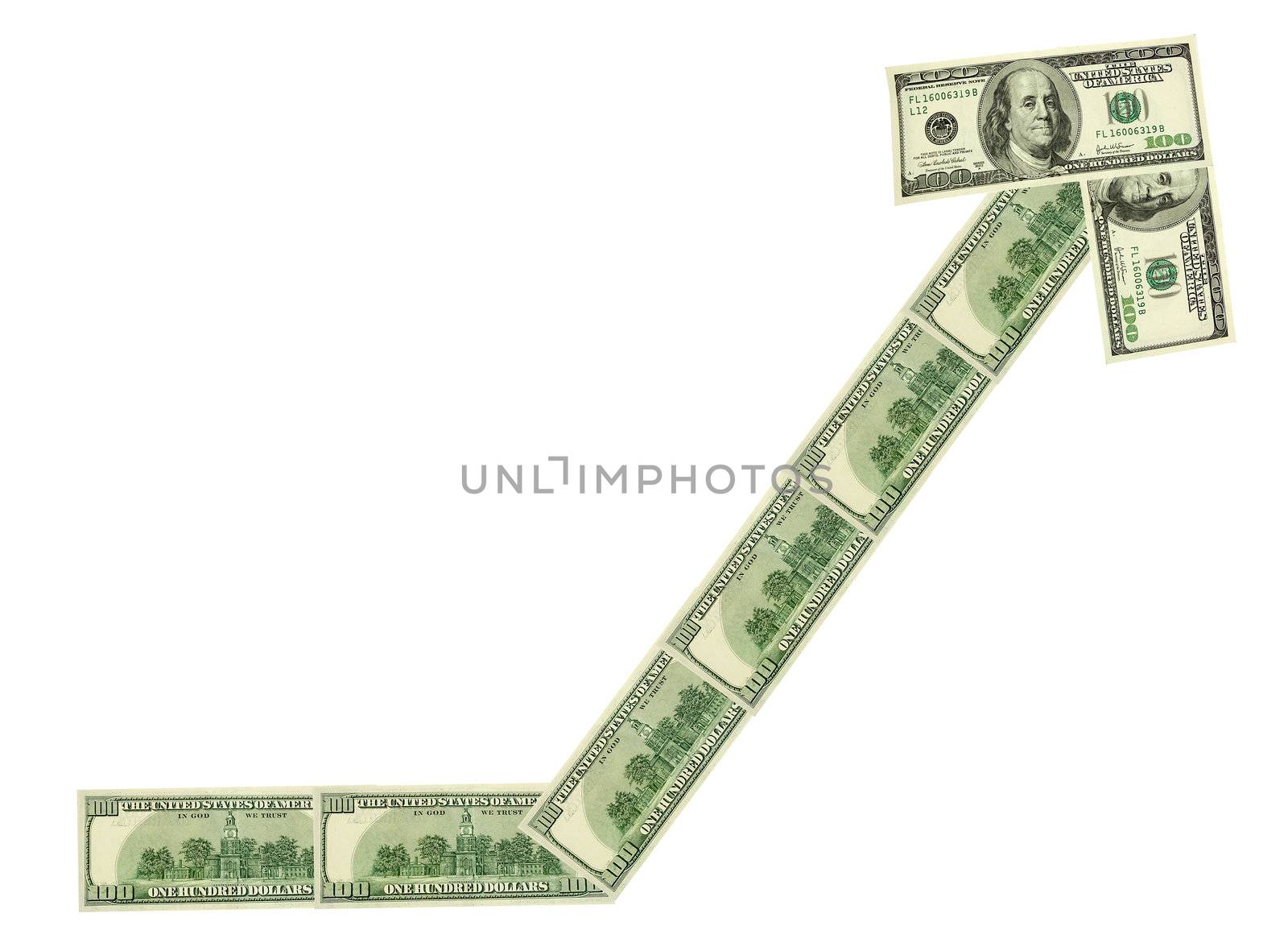 arrow dollar concepts isolated on white background