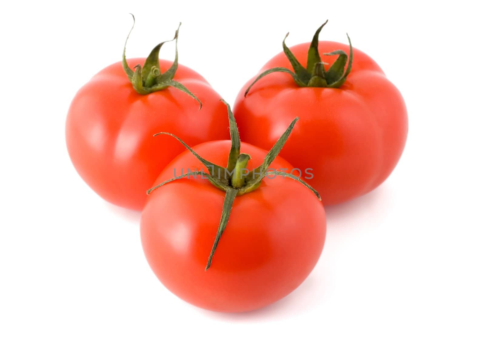 tomato ripe close-up isolated on white background