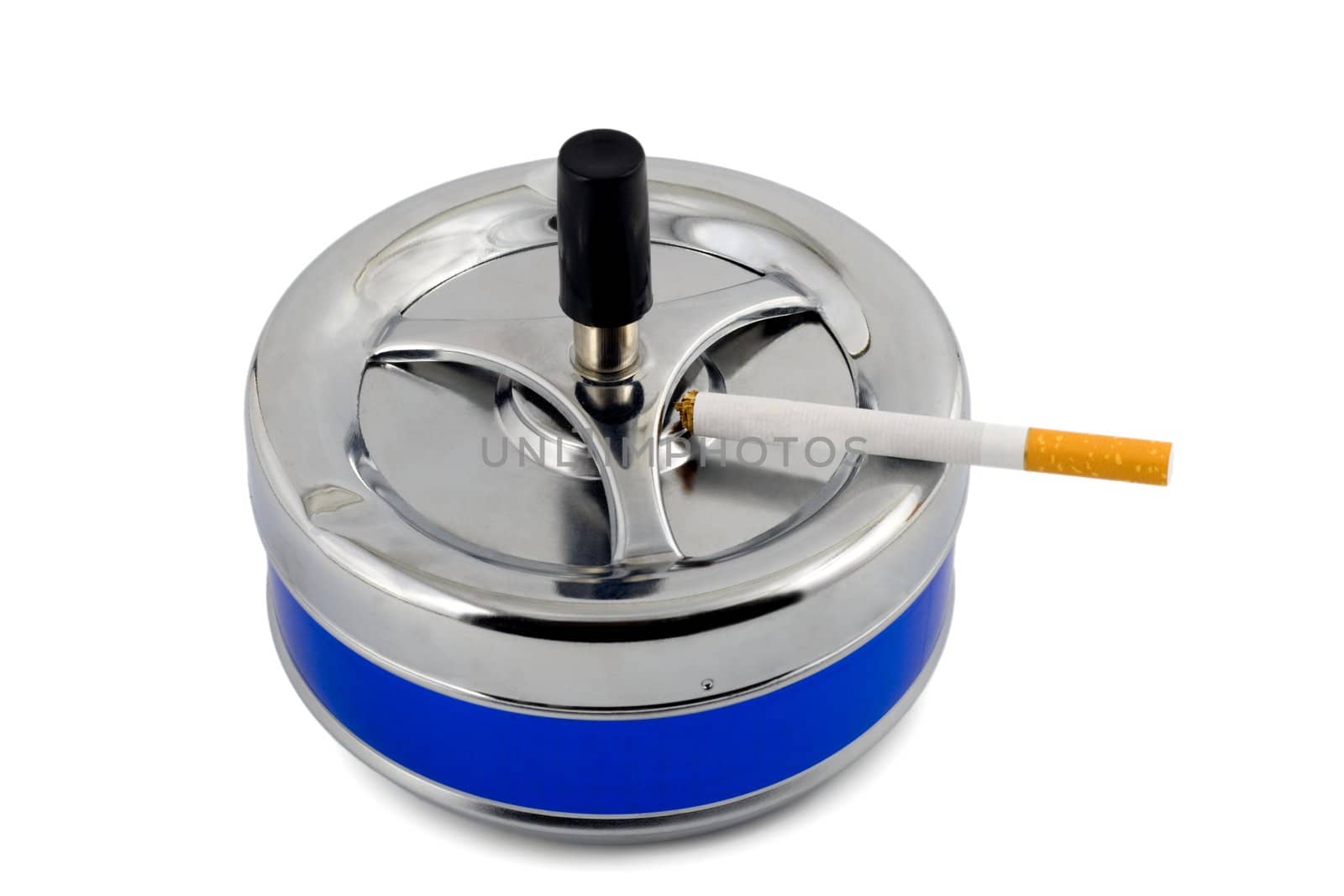 ashtray cigarette close-up isolated on white background