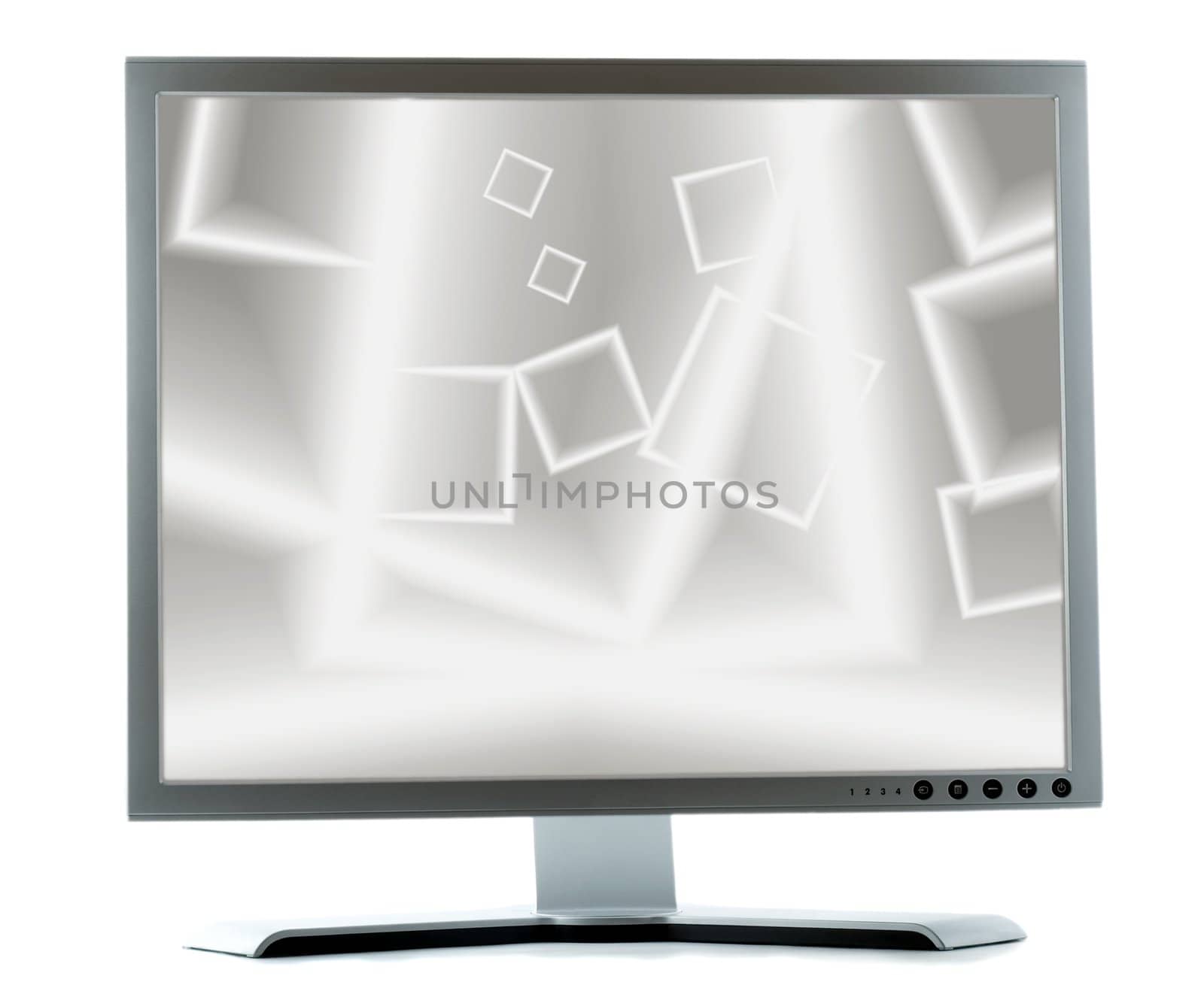 silver monitor on a white background