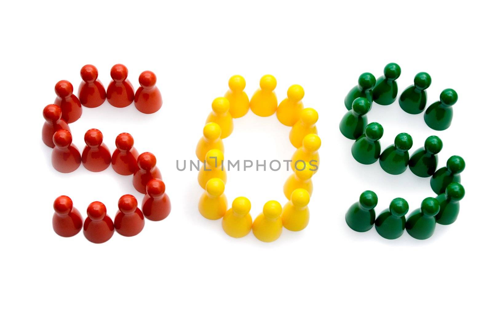 Sign SOS isolated on white background