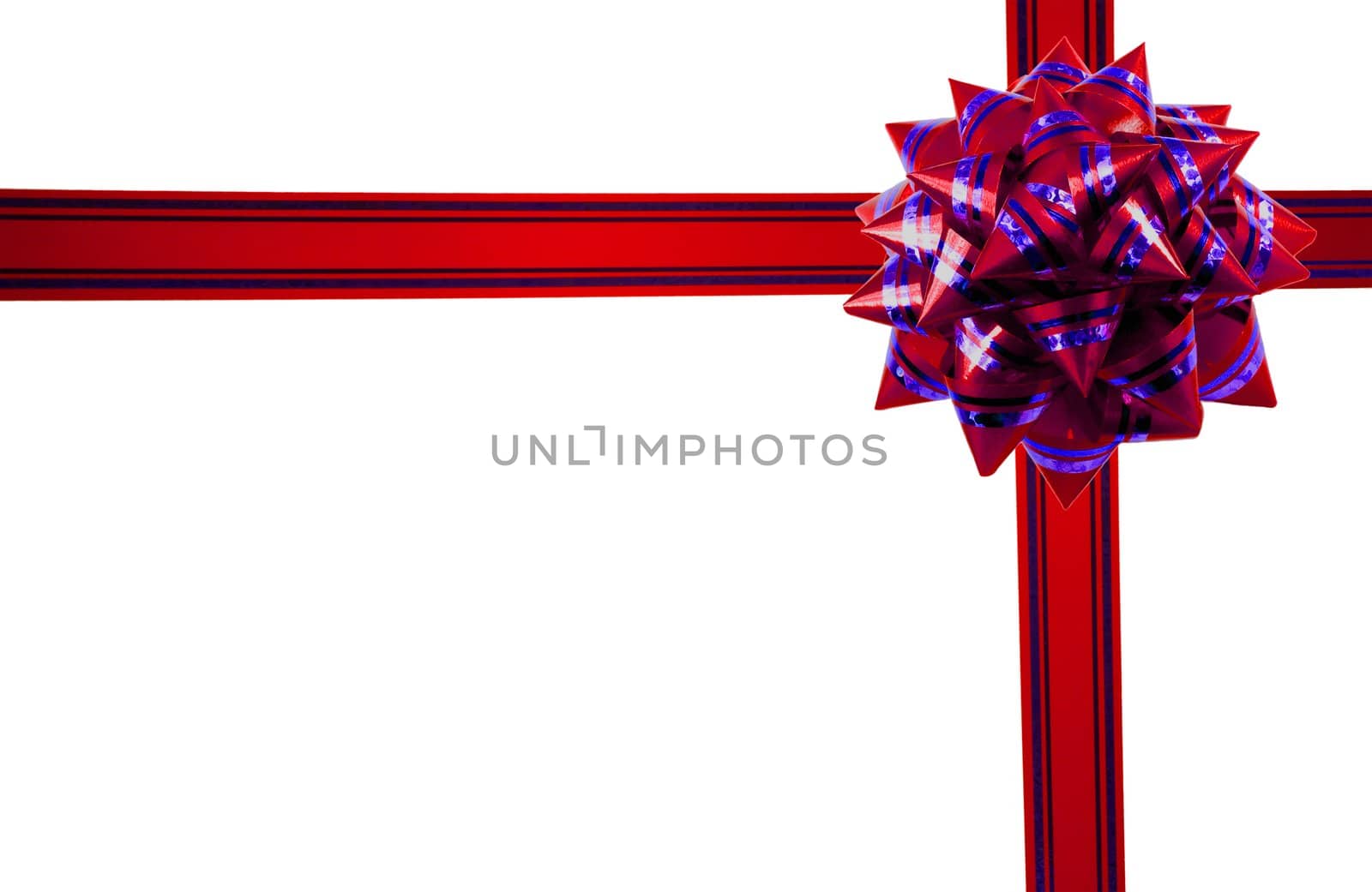 Red gift ribbon bow isolated on white background