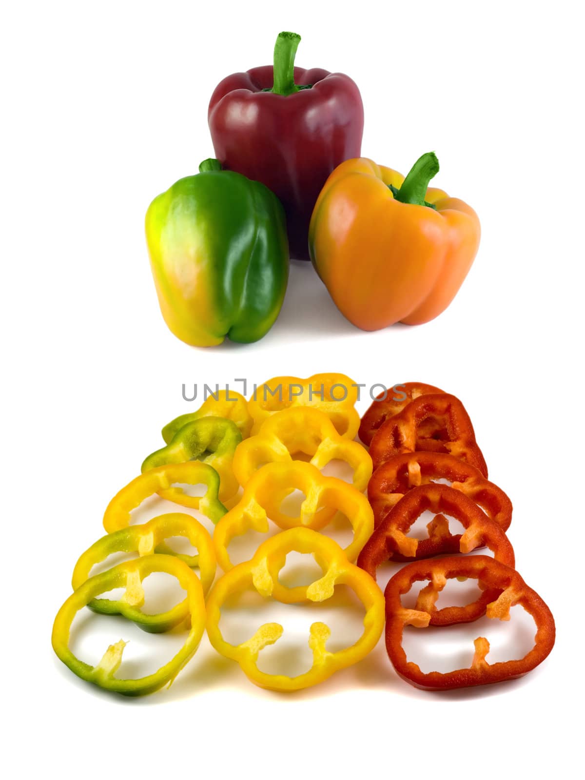 paprika pepper bell collection isolated on white background