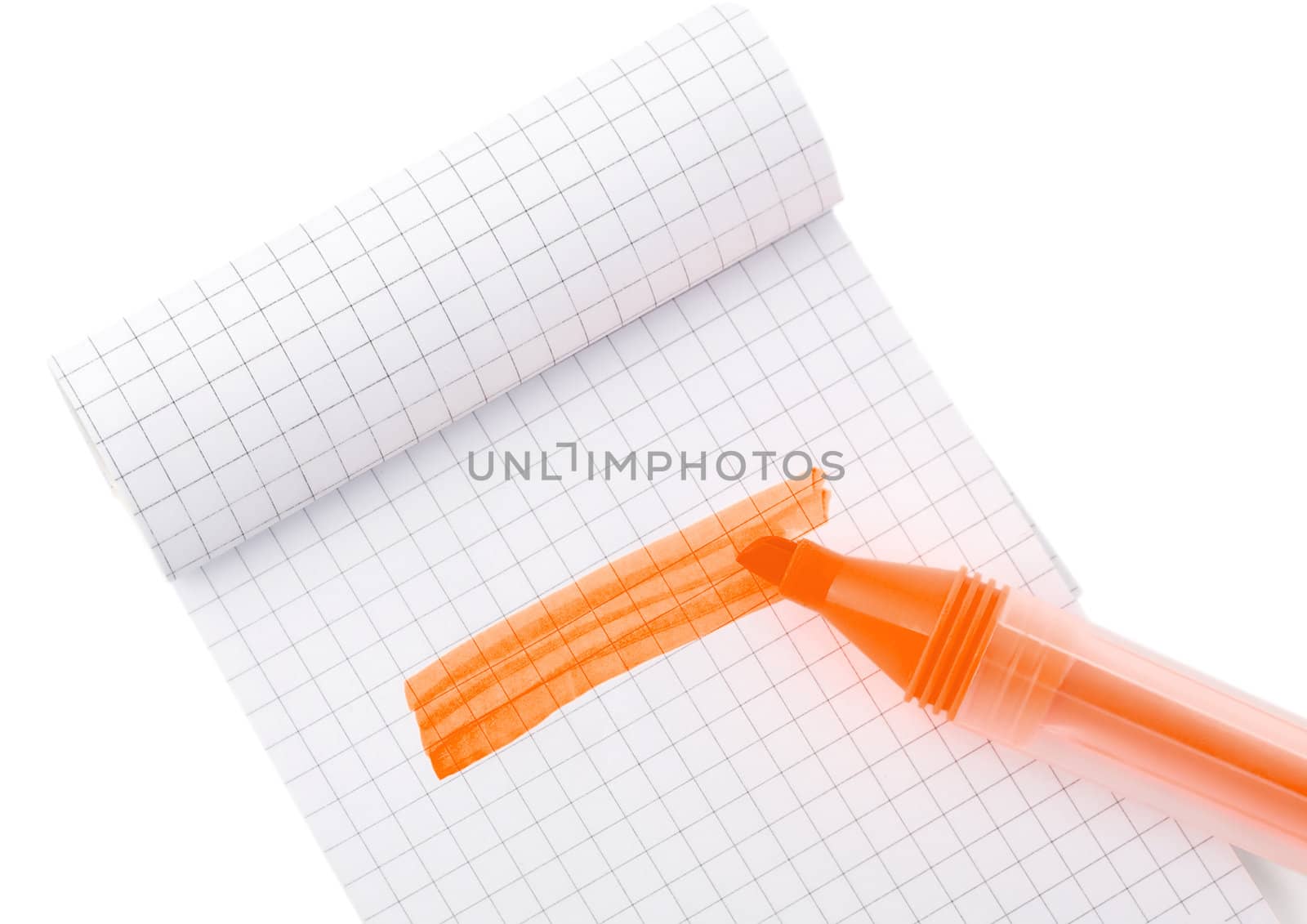 notebook and pen isolated on white
