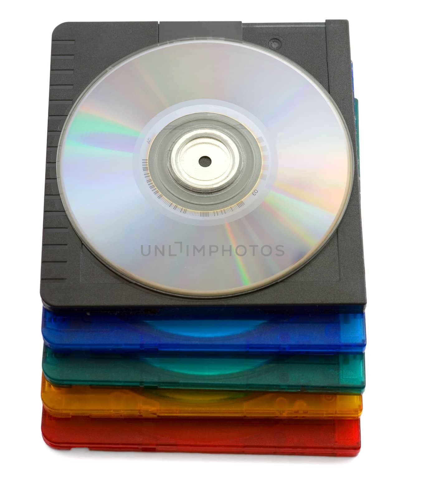Mini discs isolated on white background