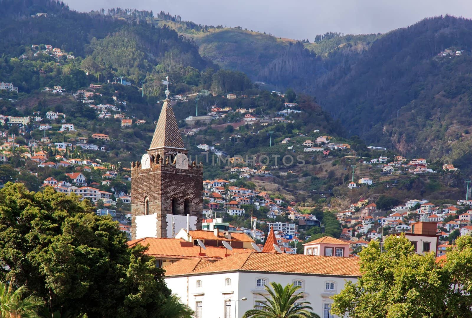 Cathedral of Funchal seen from above  Madeira