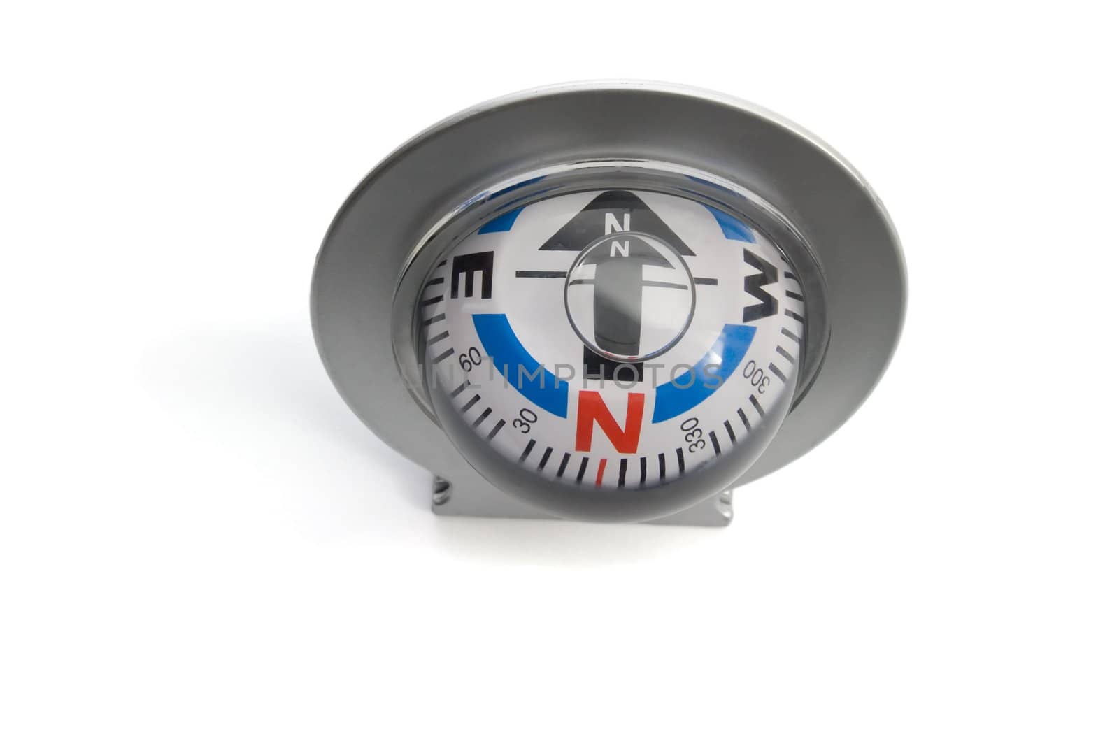 Close up of a Marine Compass isolated on white background