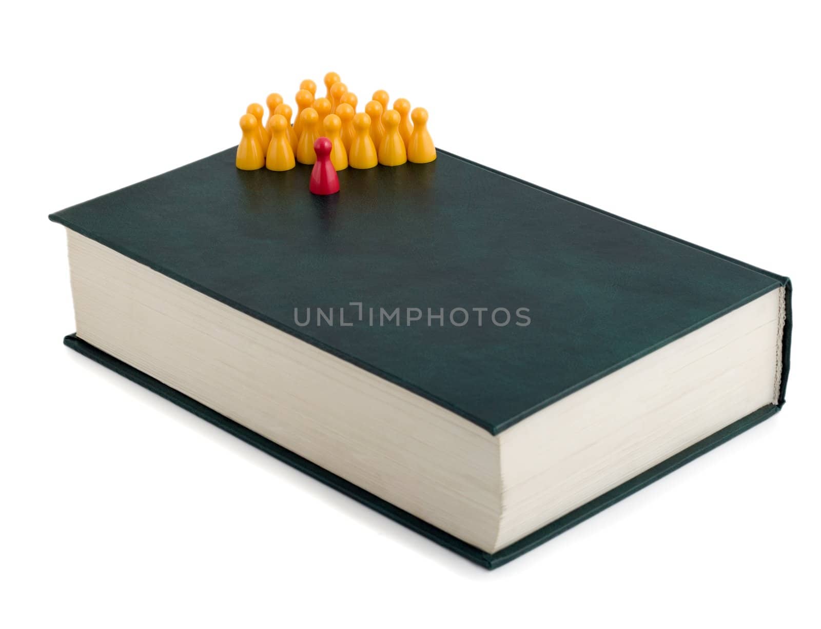 leadership of teamwork book isolated on white background