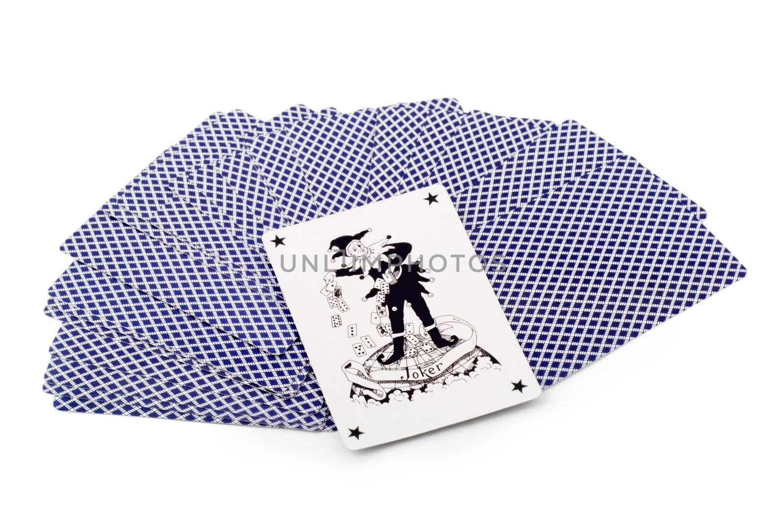 Joker in playing cards , isolated on a white background