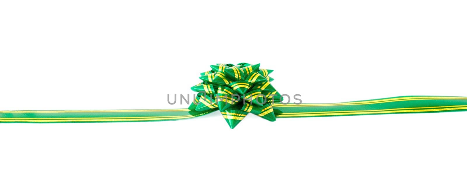 gift bow on tape isolated on white