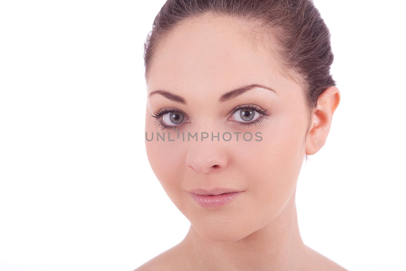 beautiful young smiling woman with healthy skin  by juniart