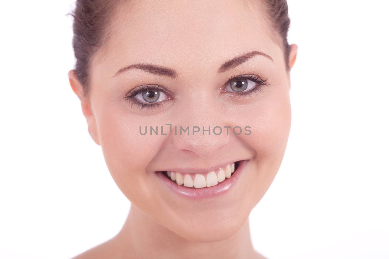 beautiful young smiling woman with healthy skin  by juniart