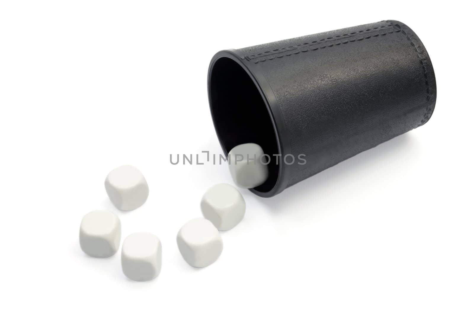 Blank dice isolated on white