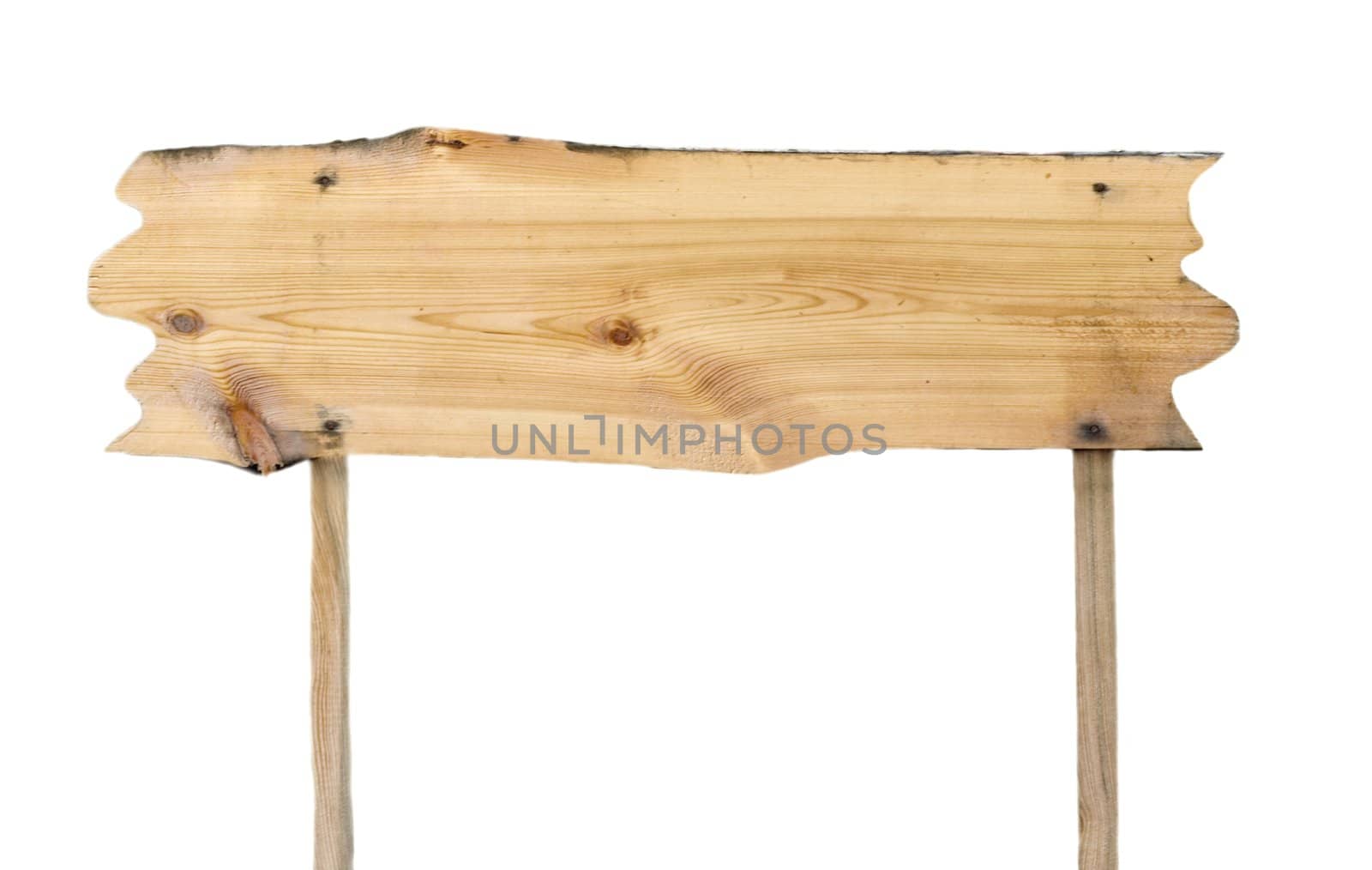 billboard wooden close-up isolated on white background