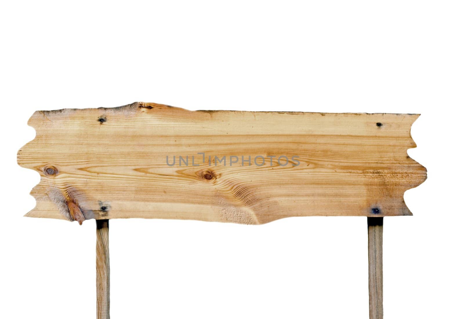 billboard wooden close-up isolated on white background