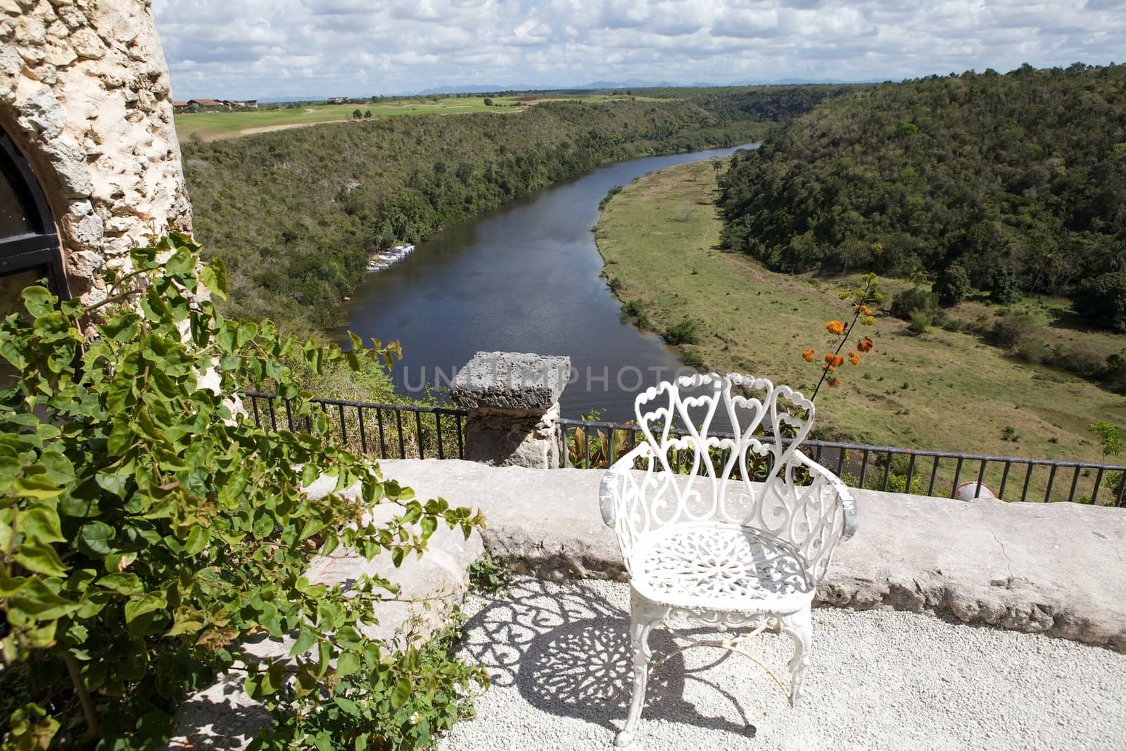 Chavon river view from Alto de Chavon, La Romana, Dominican Republic, Hispaniola island