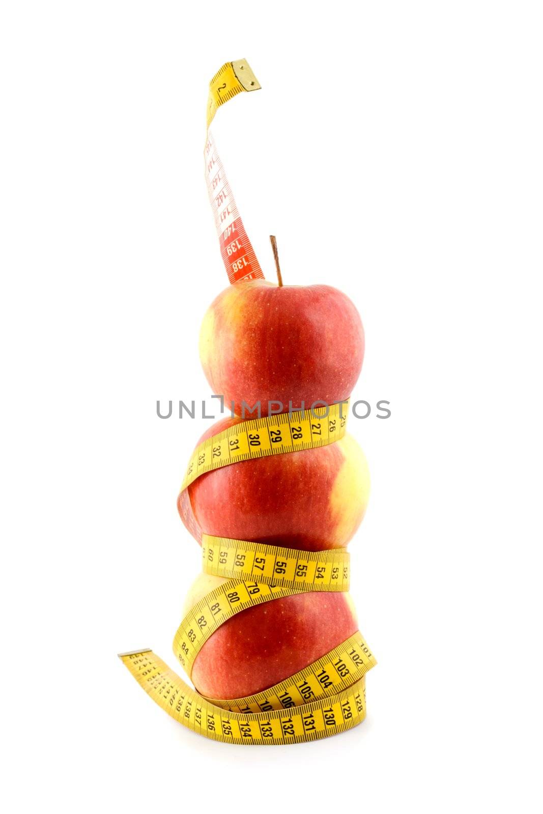 apple diet loss weight concepts isolated on white background