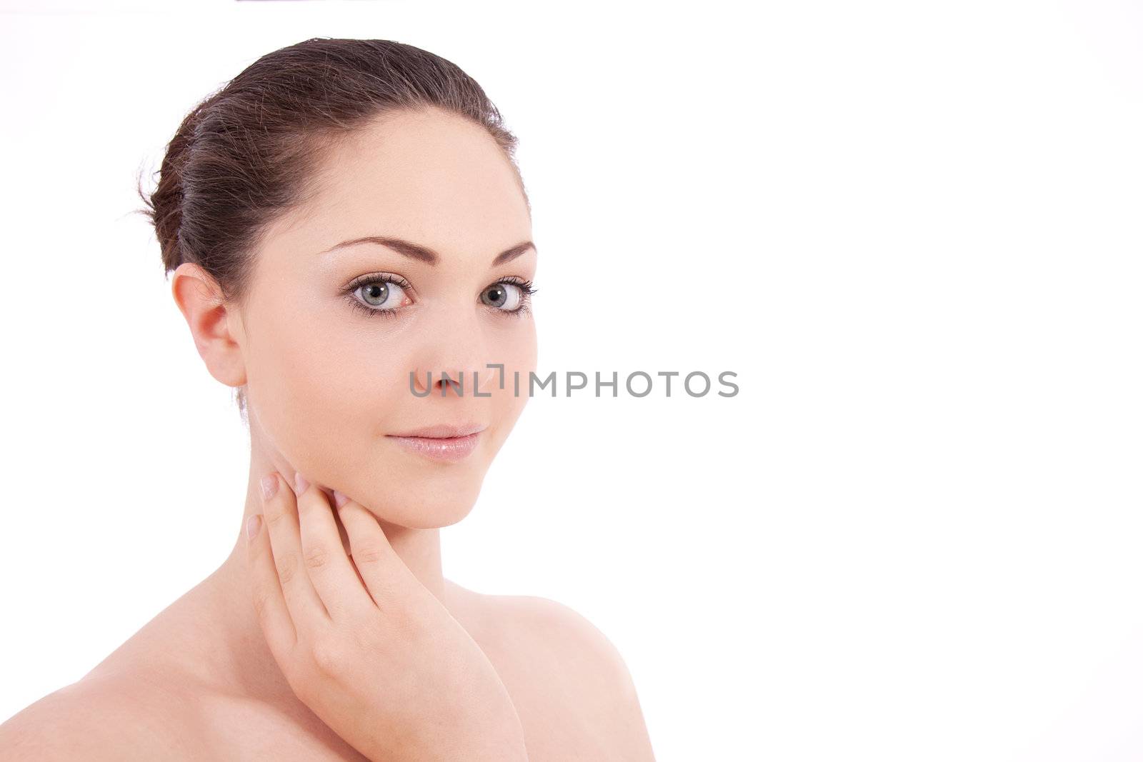 beautiful young smiling woman with healthy skin  by juniart