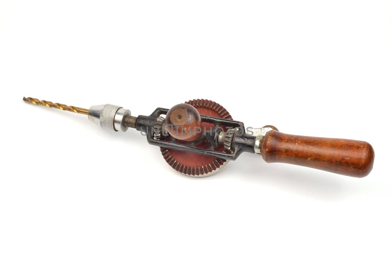 vintage hand drill isolated  by anankkml
