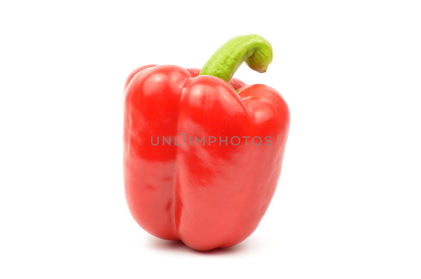 Fresh red paprika isolated on white background