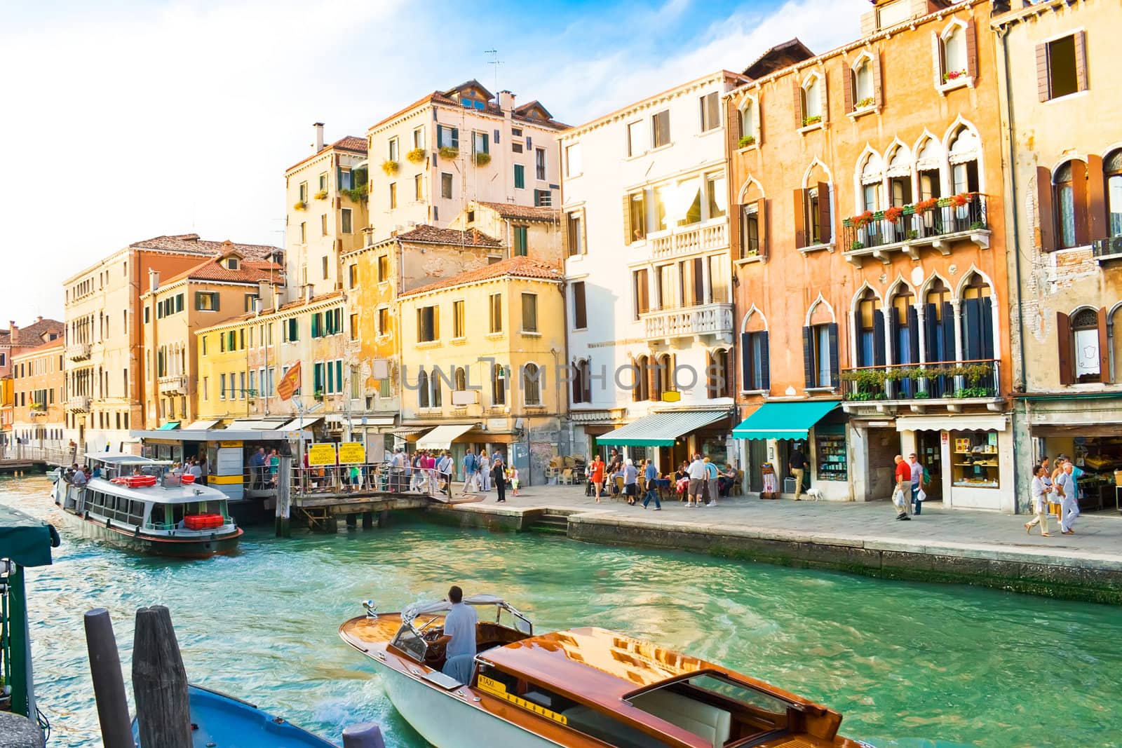 Famous Grand Canal in Venice and typical venetian architecture, Italy
