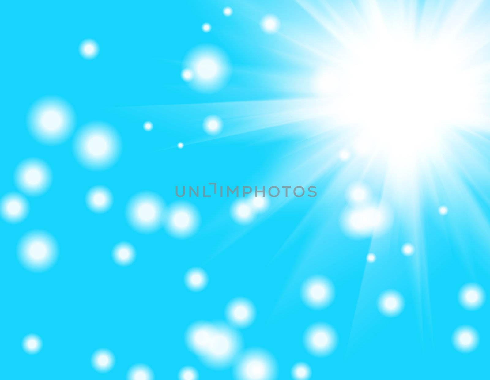 beautiful blue background with sun