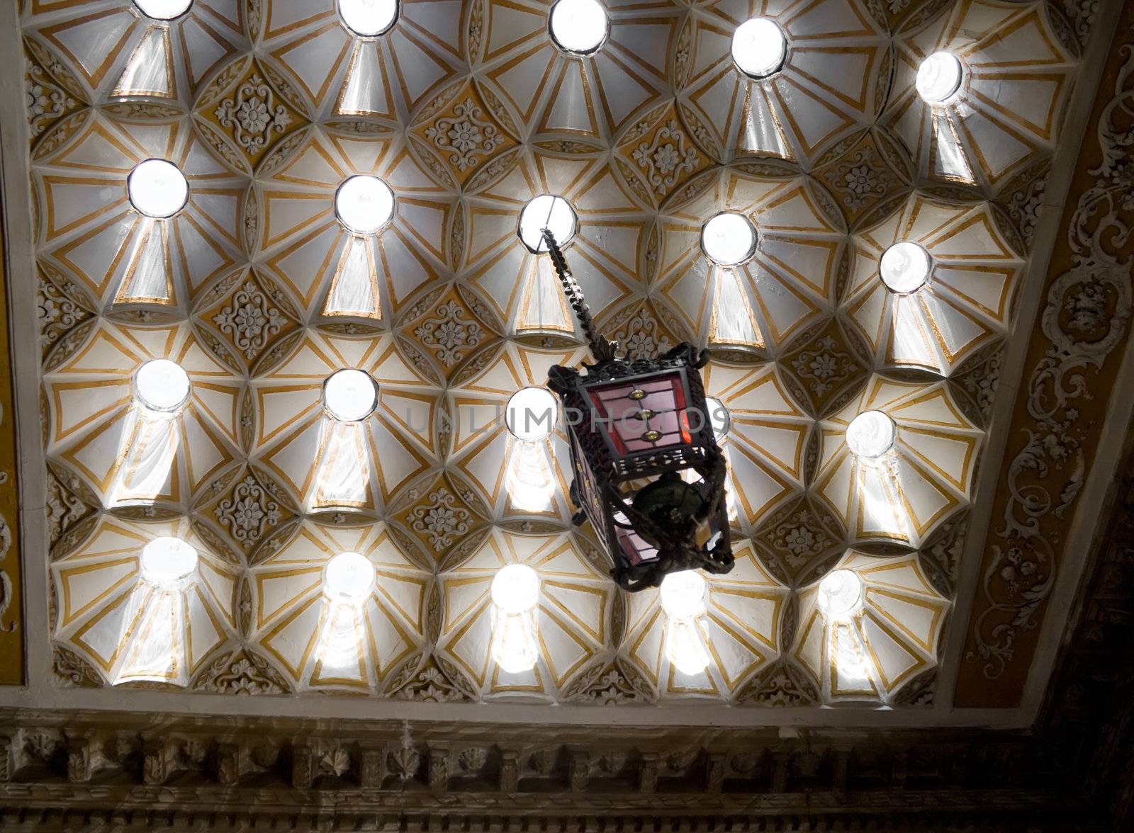 Celling of old turkish bath (hammam) in Istanbul