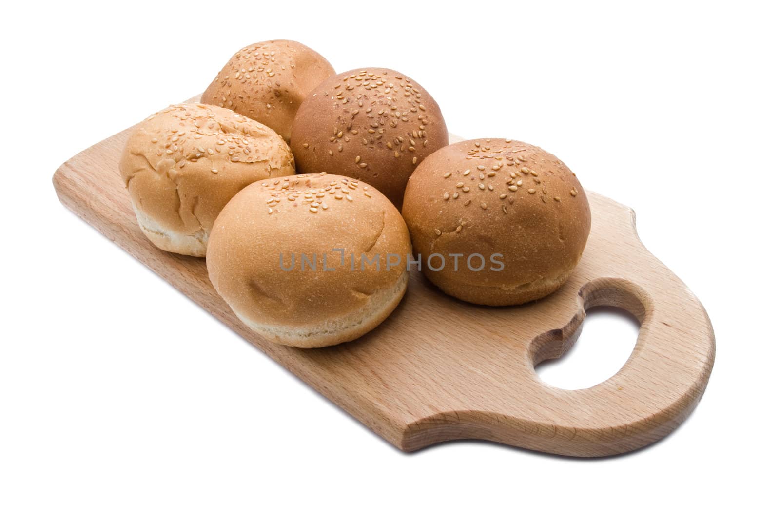 Different types of bread isolated on white