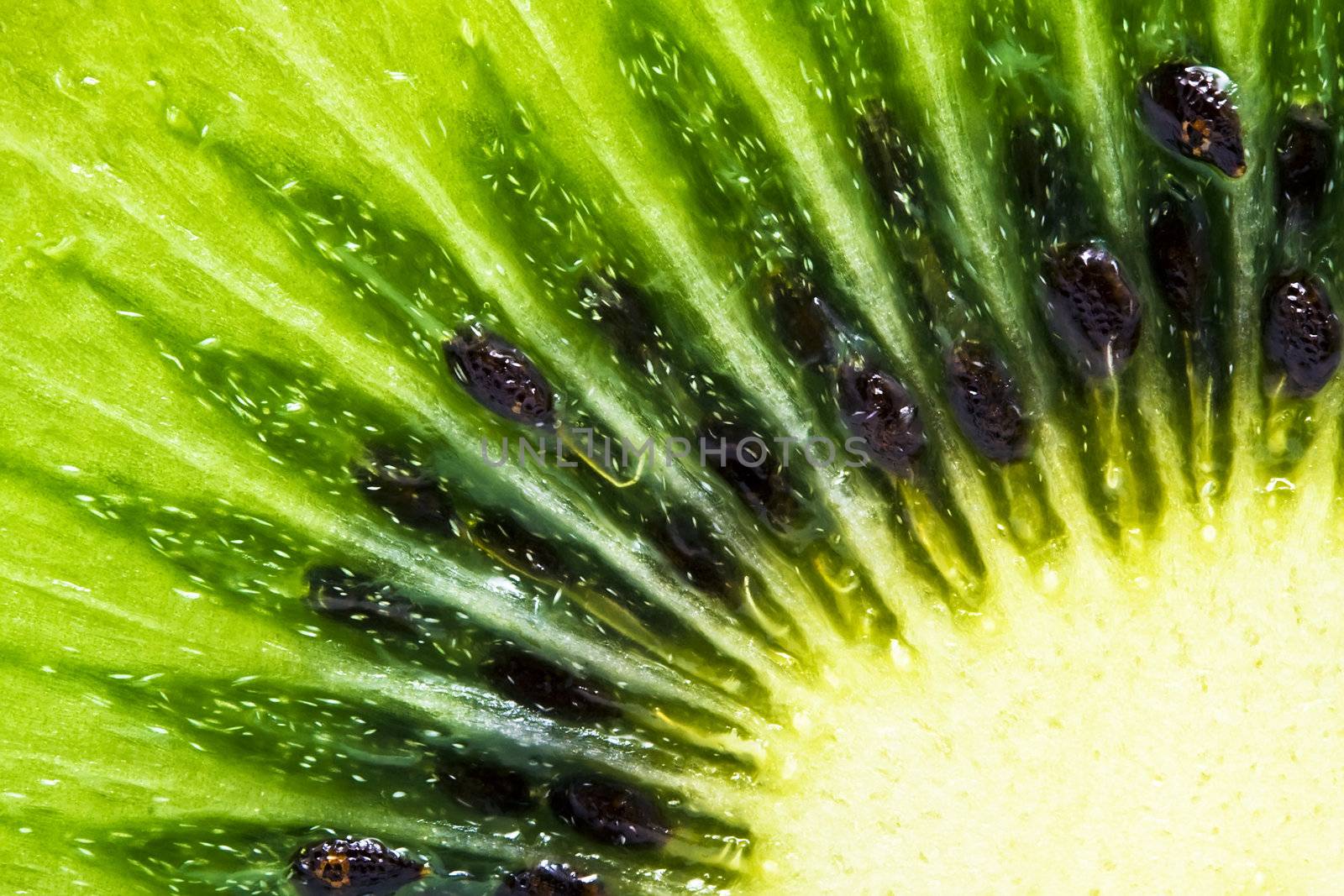 Macro photo of a fresh kiwi