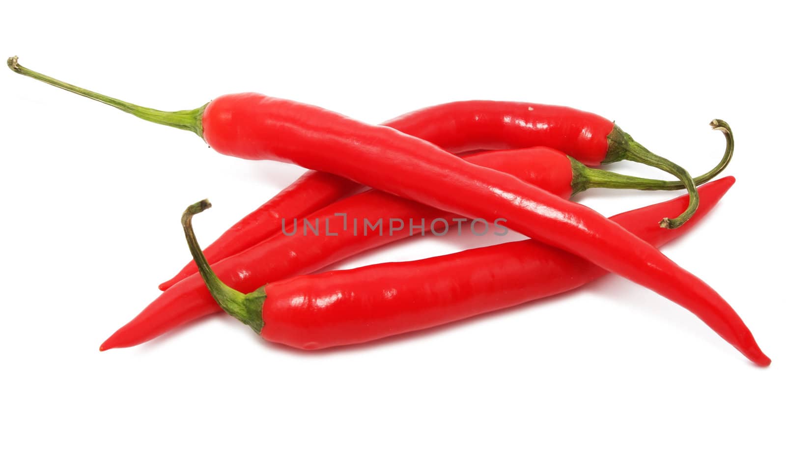 Red hot chili pepper isolated on white background
