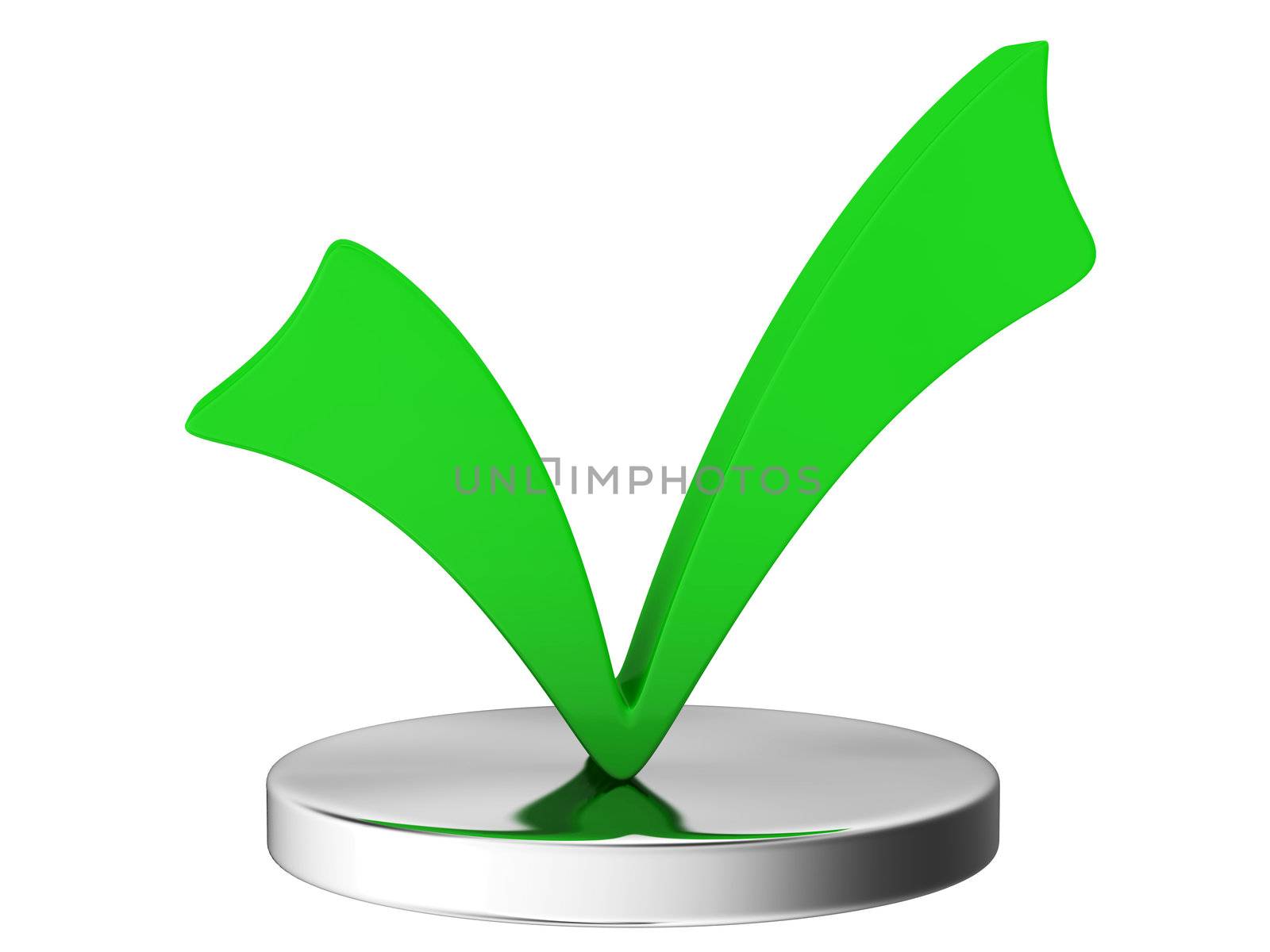 Big green checkbox on a white background
