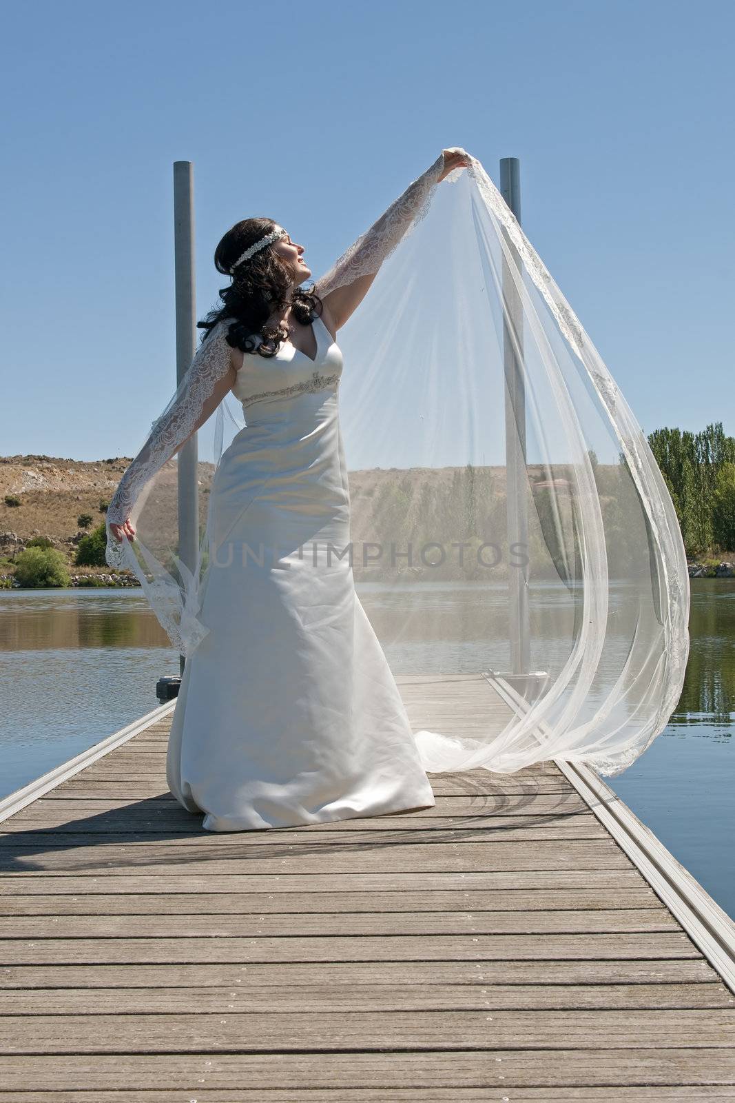 beautiful woman dressed as a bride her wedding day