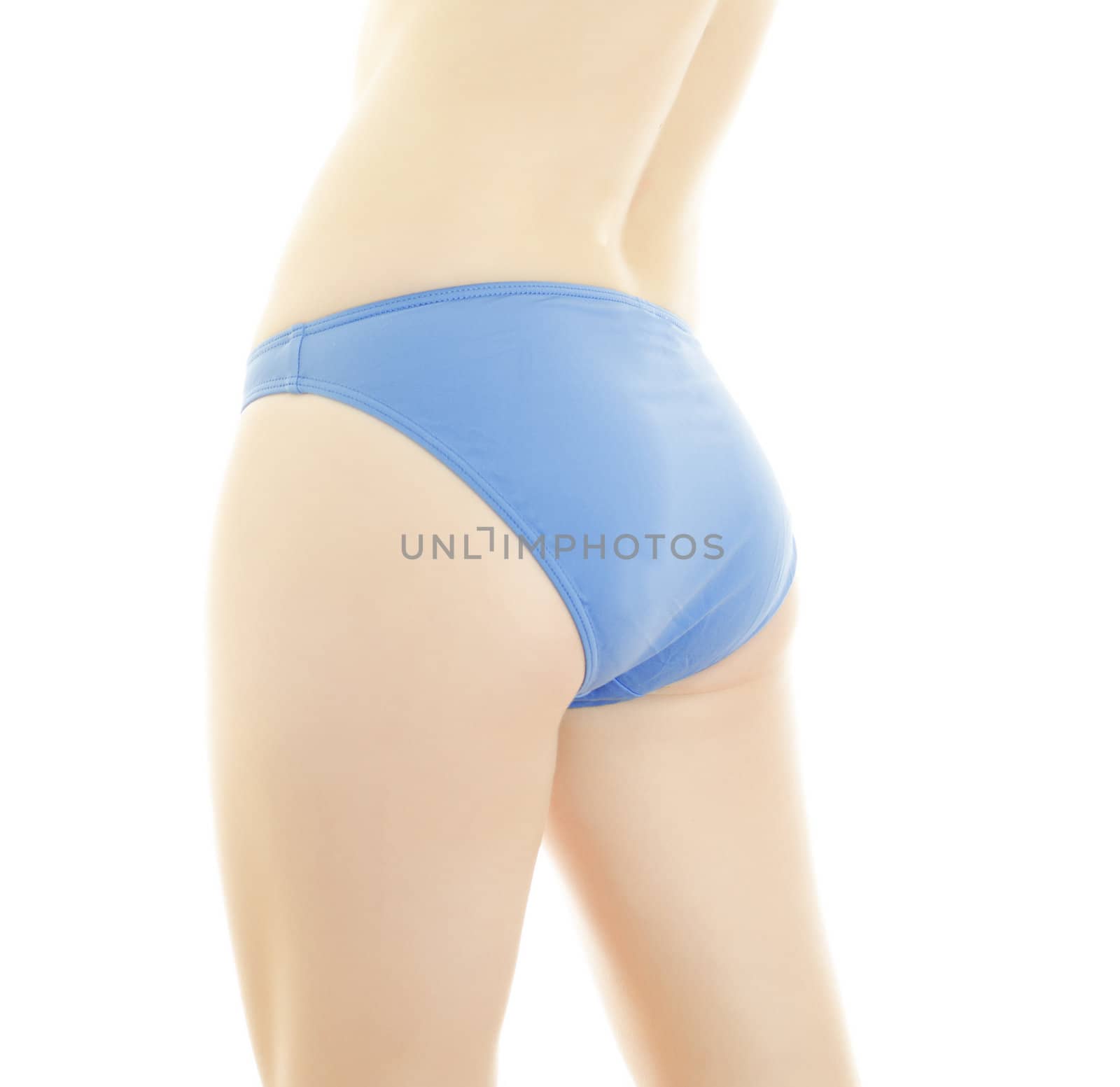 Slim woman body. Isolated on white.