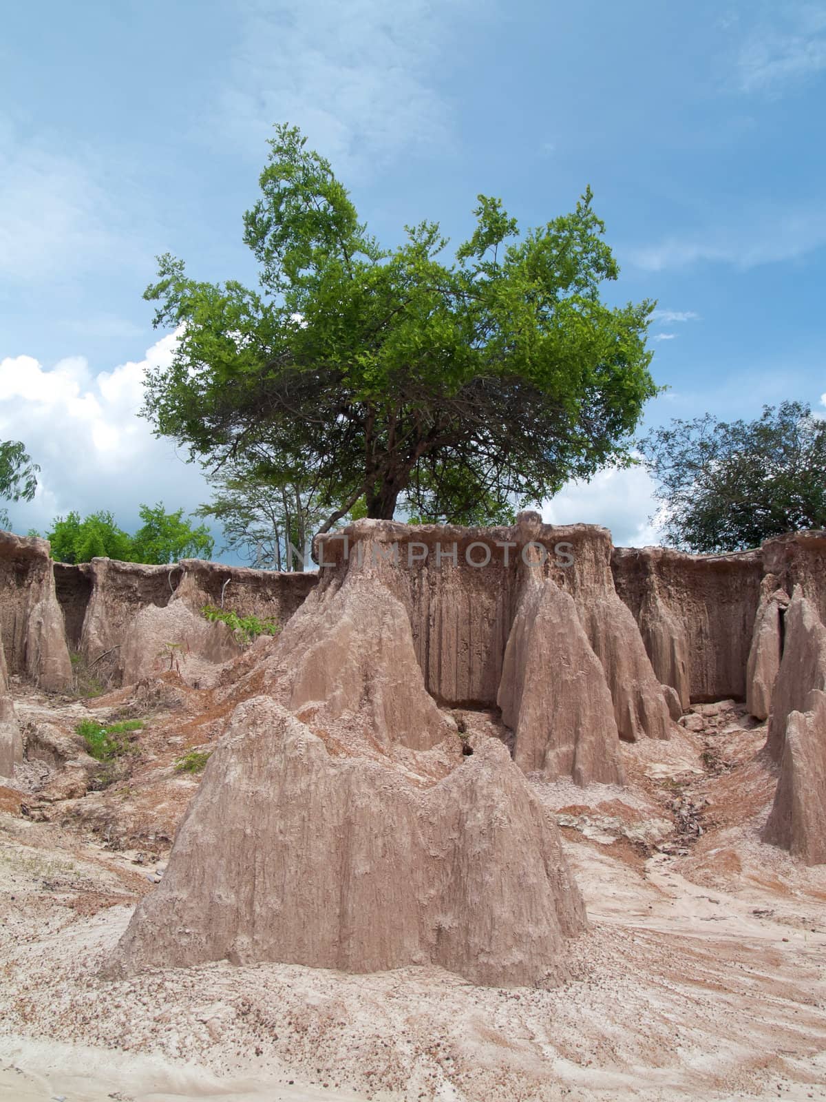 Strange land arise from ground subsidence