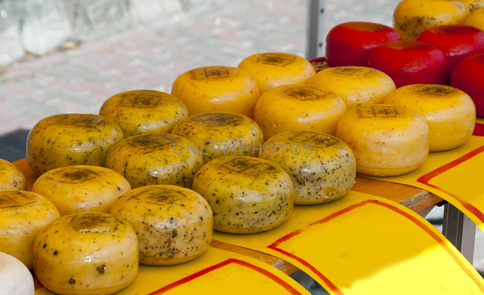 dutch round farmers cheese on the market