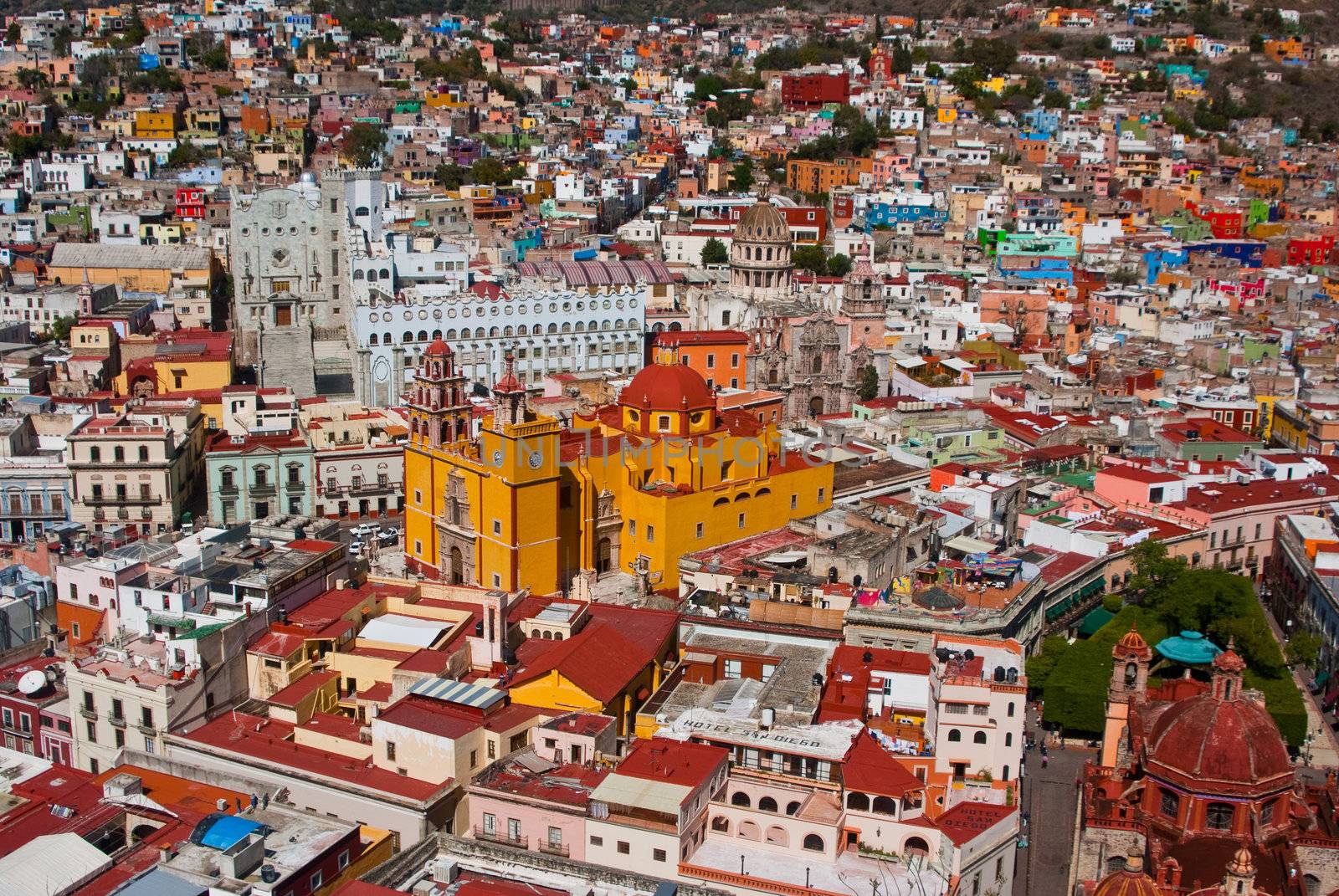 Aerial vista of vibrant Guanajuato Mexico