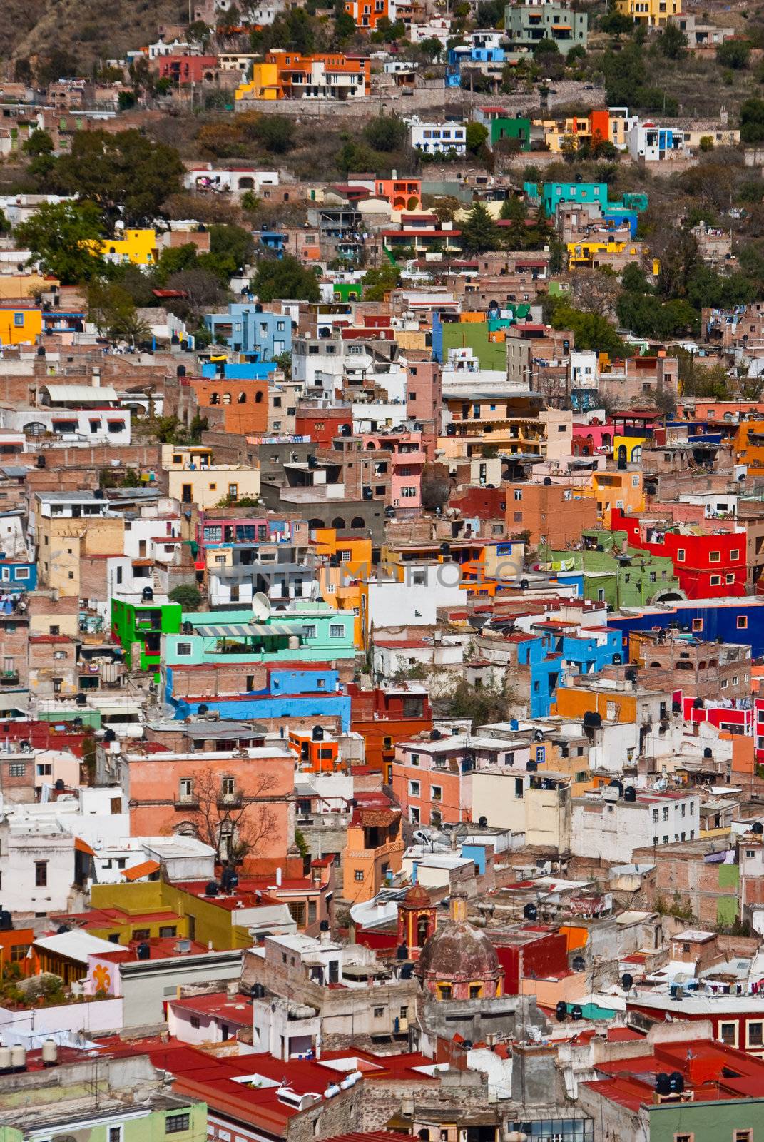 Guanajuato a town of colorful houses built on a hillside Mexico