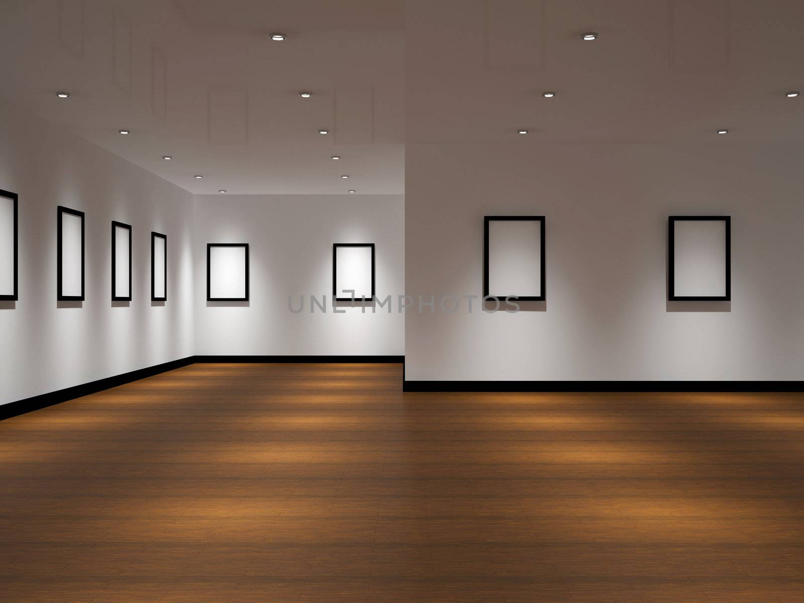 The big gallery with empty black frames
