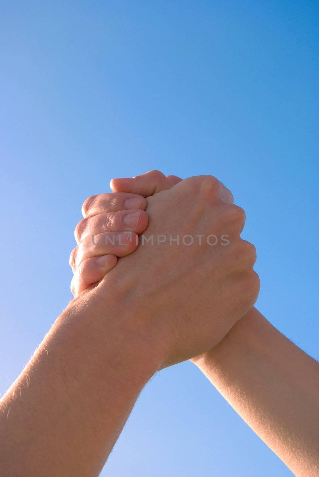 hand shake as a symbol for help or for closing a contract 