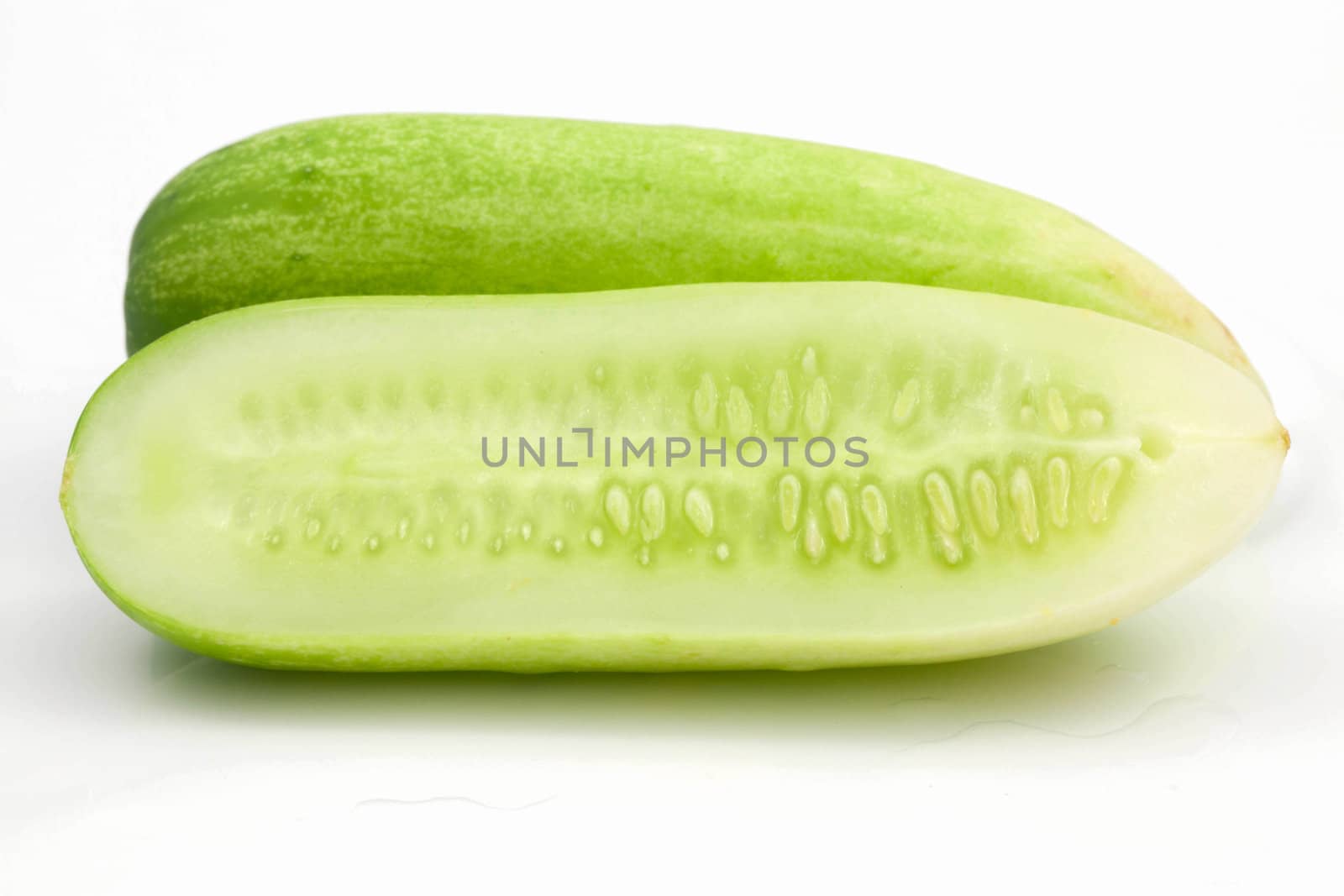 Place the cucumber on a white background.