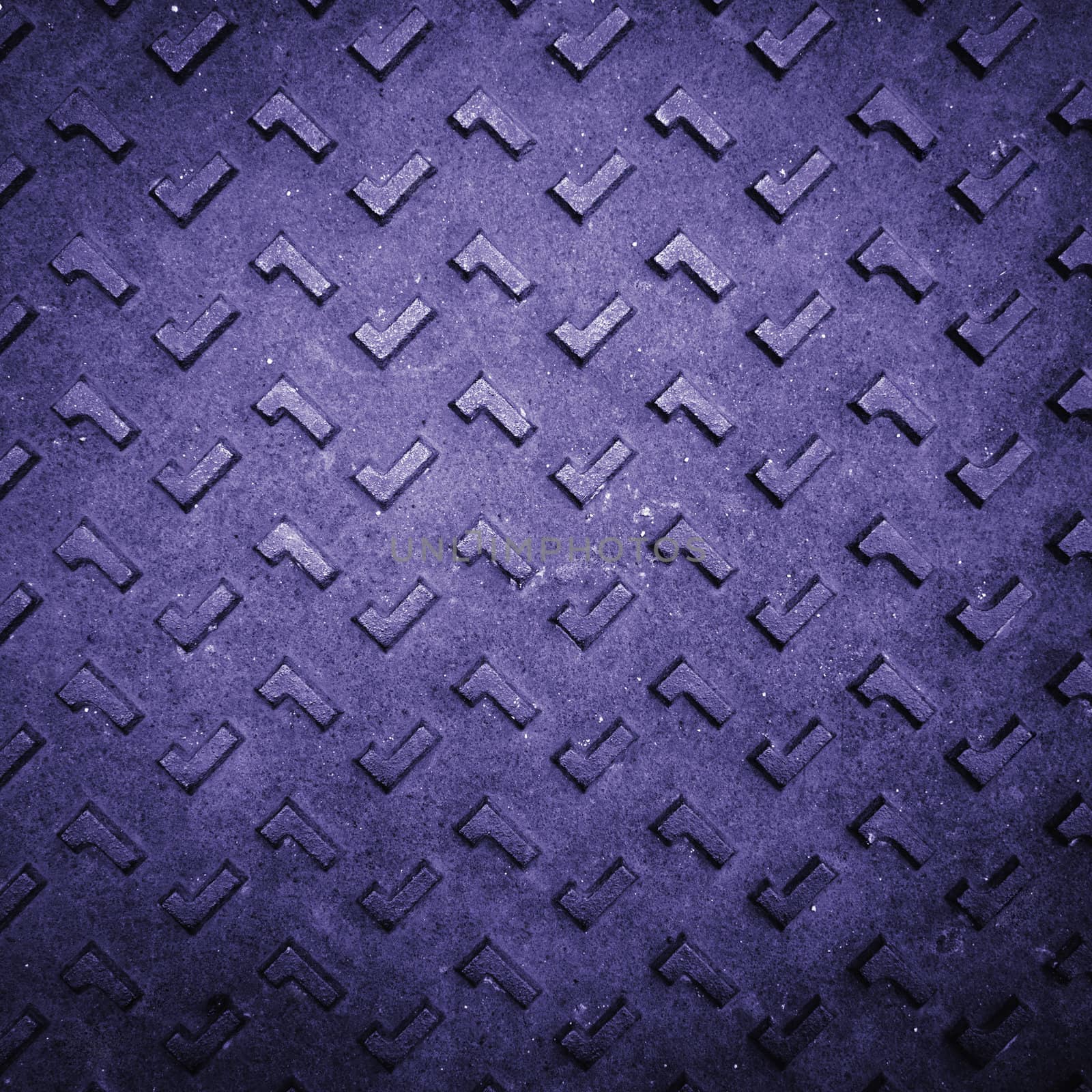 Texture of Purple Grunge Rusty Steel Floor Plate for Background